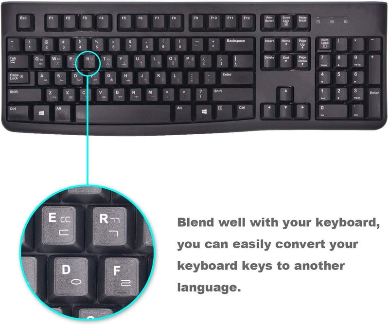 FFORITO Compatibility: Universal Type Keyboard Stickers, Designed for All Kinds of Desktop Keyboards, Laptop Keyboards. - Image 2
